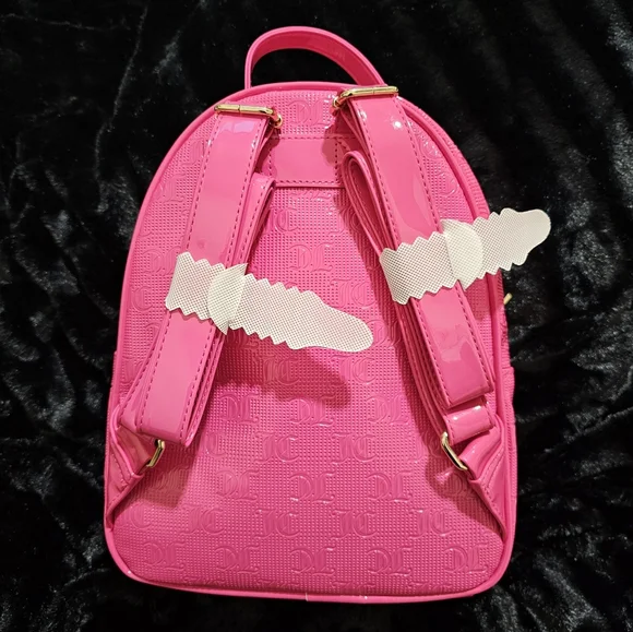 NWT Juicy Couture Pullout Pouch Backpack Pink Flash Embossed Bookbag Purse - Picture 8 of 8